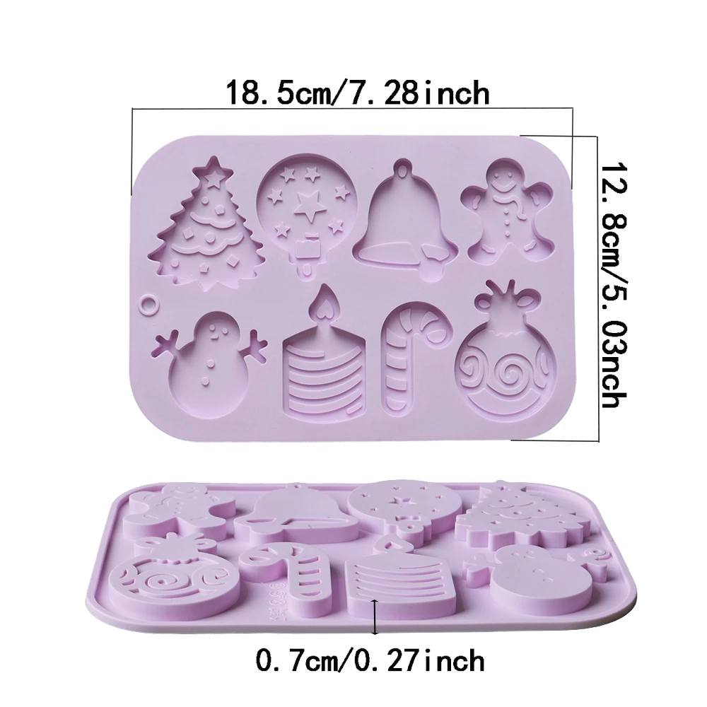 1pc Christmas Chocolate Mold 8-Hole with Various Holiday Shapes, 3D Silicone Candy Mold for DIY Gummies, Cookies, Chocolate, Candy Crafting, Baking, Party Treats, Holiday Desserts, and Festive Baking Fun 1pc Christmas Chocolate Mold 8-Hole with Various Holiday Shapes, 3D Silicone Candy Mold for DIY Gummies, Cookies, Chocolate, Candy Crafting, Baking, Party Treats, Holiday Desserts, and Festive Baking Fun