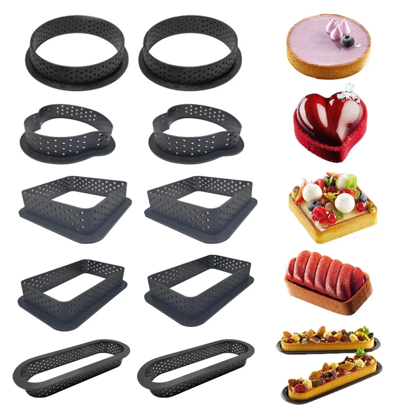 5-20pcs Perforated Plastic Tart Ring Molds for DIY French Fruit, Mousse, and Cake Desserts, Circular Pastry Cutter, Kitchen Baking Tool for Professional Dessert Presentation and Creative Home Baking 5-20pcs Perforated Plastic Tart Ring Molds for DIY French Fruit, Mousse, and Cake Desserts, Circular Pastry Cutter, Kitchen Baking Tool for Professional Dessert Presentation and Creative Home Baking
