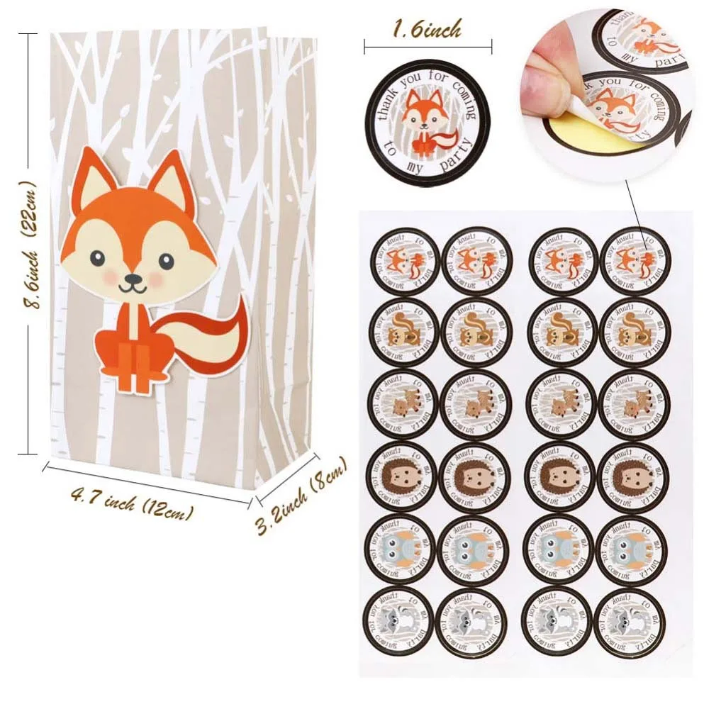 12PCS Jungle Theme Party Favor Bags – Safari Animal Paper Gift Bags for Kids Birthday, Baby Shower, Candy Treat Bags, Goodie Boxes, Party Decorations, Return Gifts, and Event Packing Supplies 2