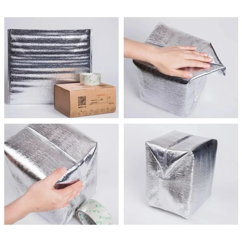 50pcs Aluminum Foil Insulated Bags – Reusable Thermal Cooler Pouches for Food, Lunch, Snacks, Bento, Picnic, Hot or Cold Storage, Ice Bag, Portable Meal Storage Carrier for Work, School, Travel Outdoors - 图片 5