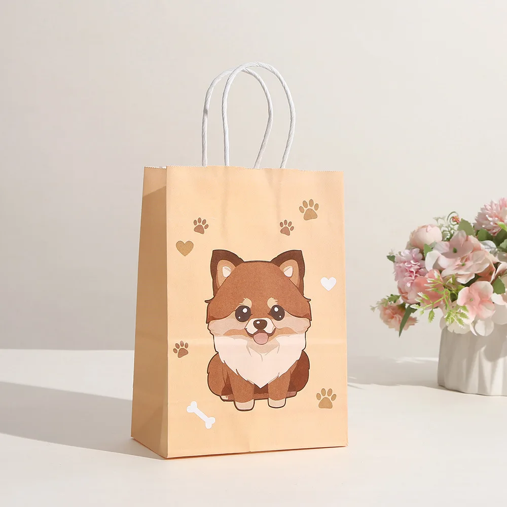 5/10/30pcs Pet Puppy Party Gift Bag Cute Dog Candy Paper Bags with Handle for Baby Shower Kids Birthday Party Supplies Gift Wrapping Bolsa Regalo Hund Geschenktüte Sac Cadeau كيس هدية 犬ギフトバッグ 강아지선물포장 - 图片 4