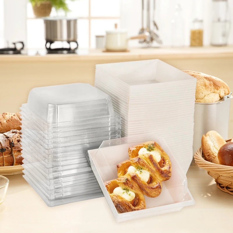 5/10PCS Kraft Paper Cake Dessert Boxes with Clear Window, Bakery Packaging for Donuts, Cookies, Sandwiches, Pastries, Food Containers for Wedding, Birthday, Baby Shower, Christmas, Holiday Parties and Home Decoration