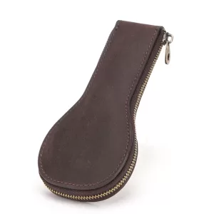 Travel Watch Organizer | Soft Cow Leather Watch Box 1-Slot Luxury Zipper Pouch, Portable Travel Watch Organizer Bag, Genuine Leather Protective Case for Men and Women, Elegant Compact Watch Packaging Bag for Storage and Gift