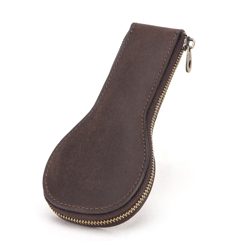 Travel Watch Organizer | Soft Cow Leather Watch Box 1-Slot Luxury Zipper Pouch, Portable Travel Watch Organizer Bag, Genuine Leather Protective Case for Men and Women, Elegant Compact Watch Packaging Bag for Storage and Gift