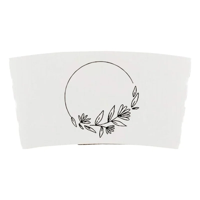 Custom Printed 20PCS 10-20oz Coffee Cup Sleeves Kraft Disposable Heat Insulated Cup Holders for Hot Beverages Wedding Party Café Takeaway Drink Accessories