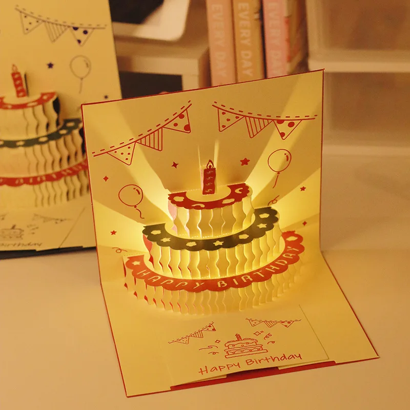 3D Pop-Up Greeting Card with Music & Light – Happy Birthday Message Card for DIY Blessings, Write-Your-Own Wishes, Holiday Party Decorations, Unique Creative Gift for Family, Friends & Special Occasions - 图片 9