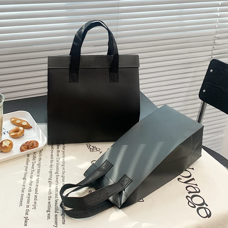 10pcs Green Non-Woven Insulated Tote Bags – Portable Reusable Meal Carrier Pouches for Lunch, Snacks, Drinks, Grocery, Delivery, Picnic, Hot or Cold Food Storage for Work, School, Travel - 图片 24