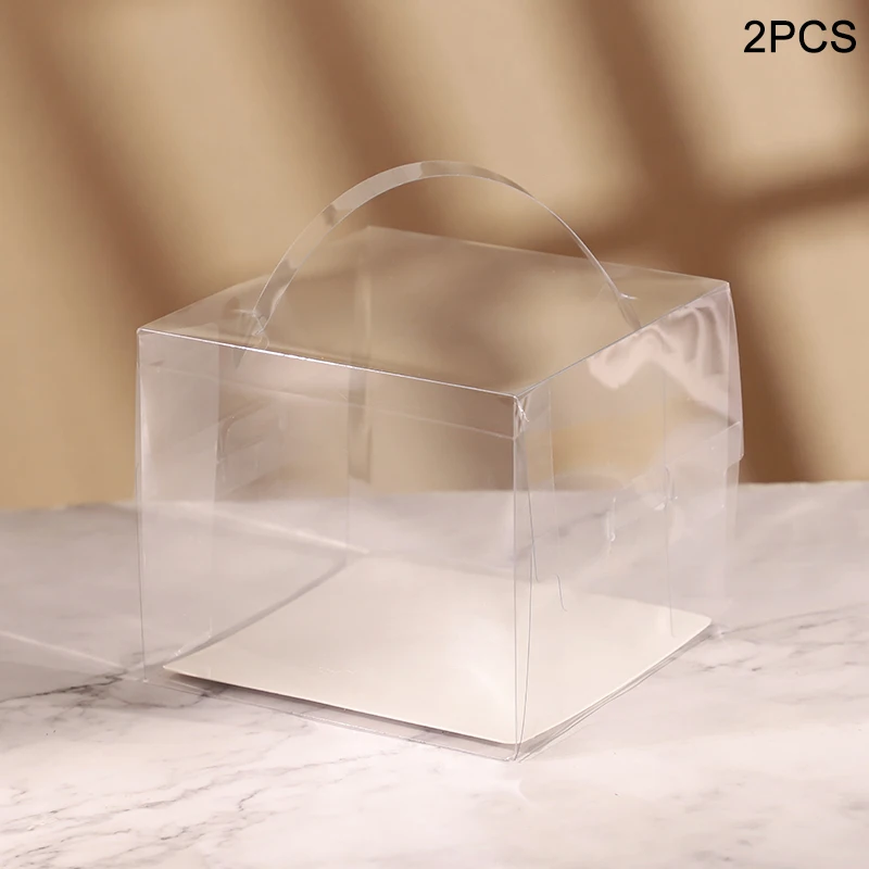 Transparent Cake Box Plastic Dessert and Cupcake Packaging Box with Handle, Portable Gift Wrapping Box for Weddings, Birthdays, Parties, Baby Showers, Holiday Desserts, Pastries, Bakery Display and Gift Presentation - 图片 9