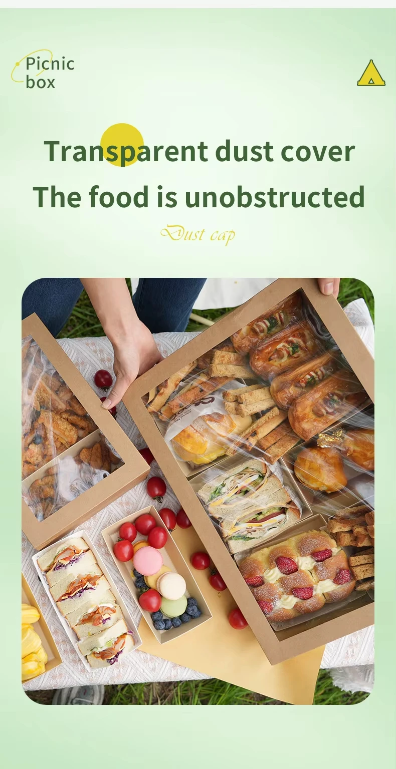 DIY Vintage Kraft Paper Gift Boxes Bulk Candy Cake Packaging with Transparent PVC Window, Wedding Birthday Party Dessert Packaging, Exquisite Gift Boxes for Cookies Chocolates Macarons Party Favors 3