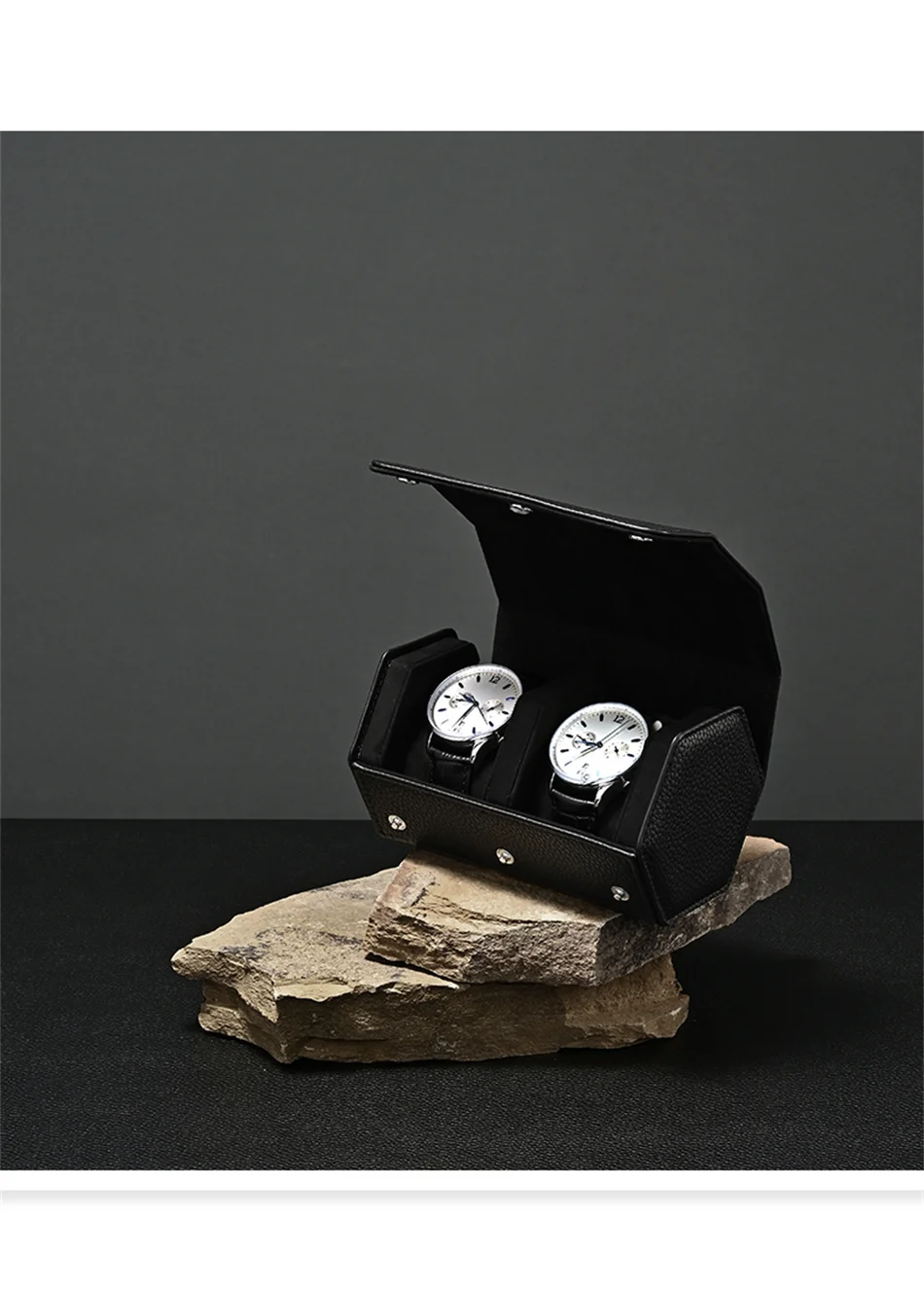 Travel Watch Organizer | Dual Watch Storage Bag Premium PU Leather Travel Watch Box, Portable Wrist Watch Organizer Gift Case, Double Slot Luxury Watch Packaging Bag for Men and Women