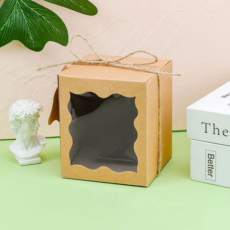 10/30/50PCS Kraft Paper Candle Gift Boxes with Clear Window – Includes Tags & Twine for Wedding Favors, Birthday Party Packaging, Ideal for Candles, Treats, and Small Gifts 7