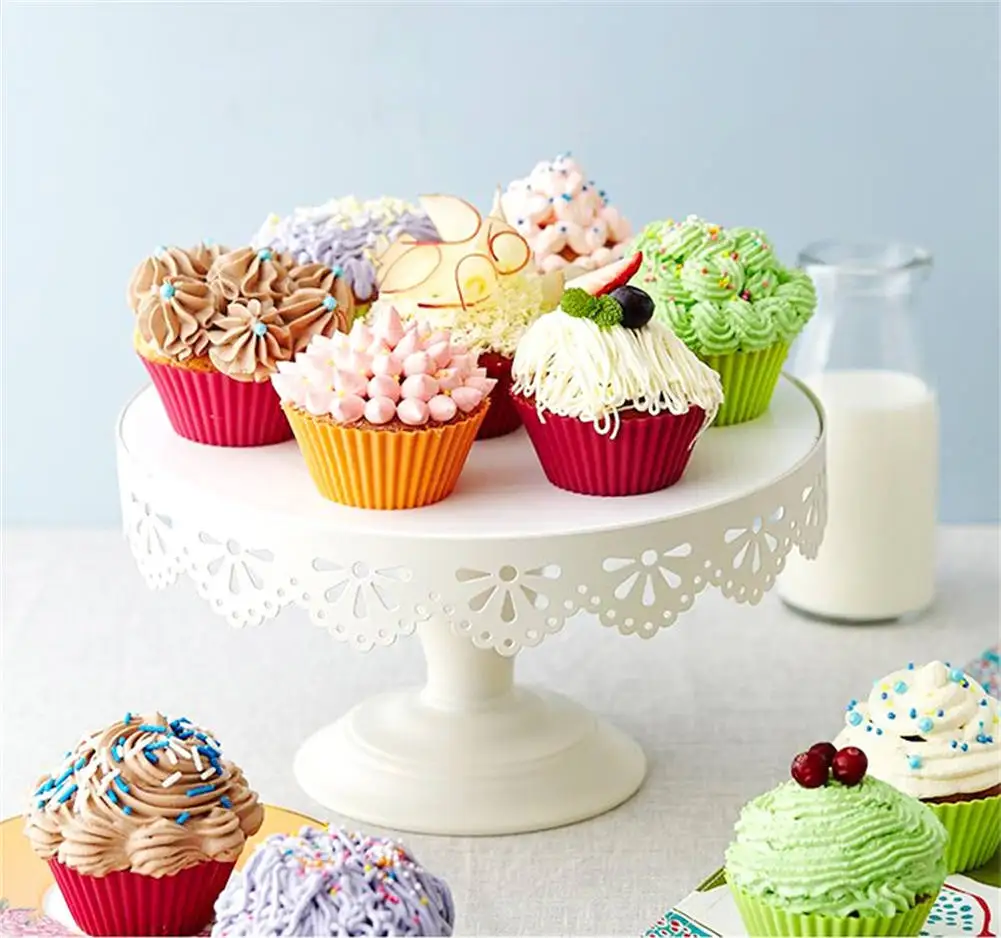 12pcs/Set Round Silicone Cake Molds, Muffin and Cupcake Baking Molds for DIY Baking, Kitchen Cooking, Cake Decorating, Non-Stick Reusable Bakeware, Dessert Makers and Culinary Tools 3