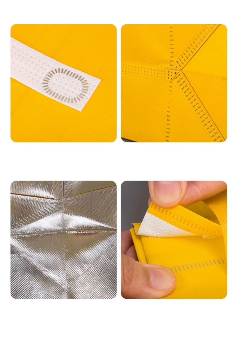 Non-Woven Tote Bag with Custom Logo – Portable Insulated Lunch and Cake Carrier, Thermal Food Delivery Takeaway Bag with Handles, Reusable Cooler Tote for Drinks, Meals, Pastries, Picnic 7