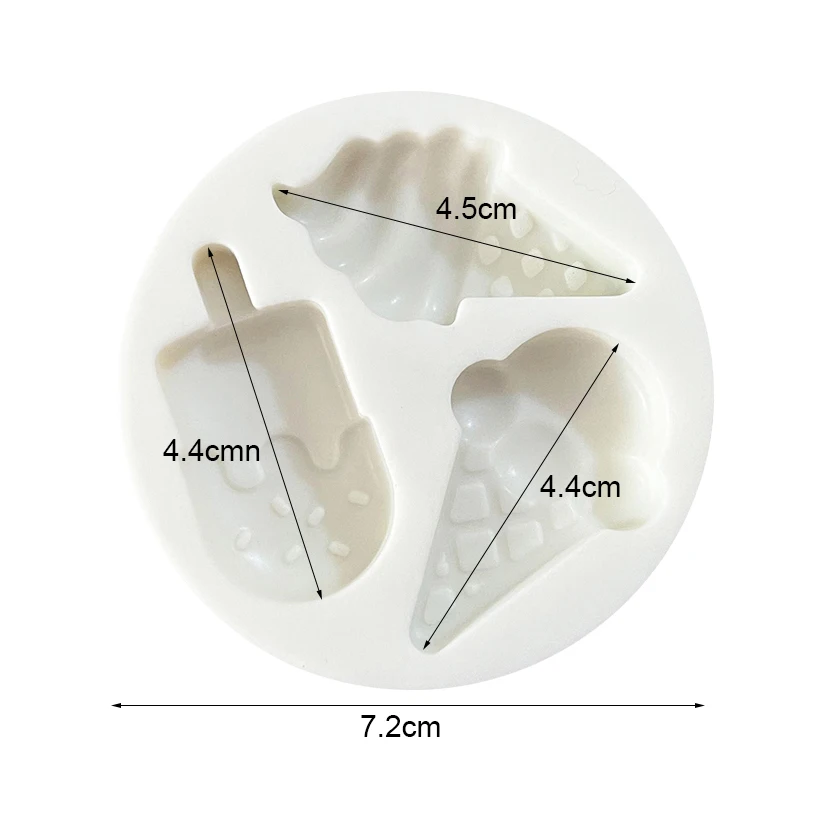 Ice Cream Shape Silicone Mold Fondant Cake Decorating Mould Chocolate Candy Cupcake Tray Sugarcraft Baking Tools Pastry Dessert Resin Soap Wax Melt Clay Craft DIY Handmade Accessories Kitchen Supplies 5