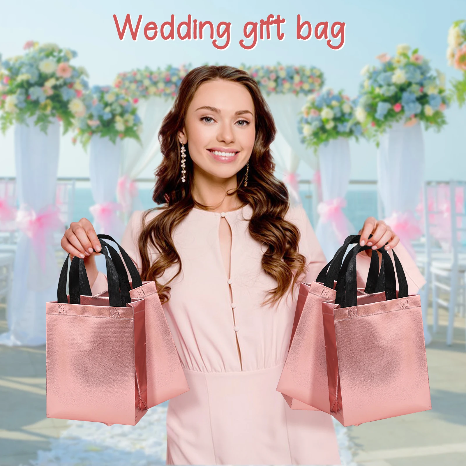 20pcs Aluminized Film Non-Woven Gift Tote Bags – Reusable Leak-Proof Shopping Bags for Mother's Day, Graduation, Party, Wedding, or Birthday Gift Packaging, Eco-Friendly and Durable 1