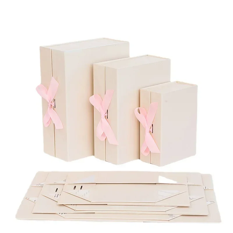 Cardboard White Black Gift Package Box Large Corrugated 3-Layer Magnetic Closure Folding Box Luxury Blank Carton for Packaging Wedding Party Favors, Birthday, Anniversary, Bridesmaid, Groomsman Gifts - 图片 4