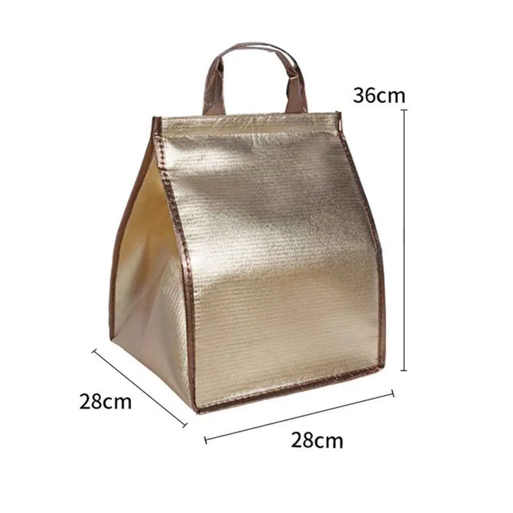 Foldable Large Cooler Bag, Portable Insulated Food and Cake Carrier, Aluminum Foil Thermal Box, Waterproof Lunch Bag with Ice Pack, Reusable Delivery Tote for Meals, Picnic, and Travel - 图片 11