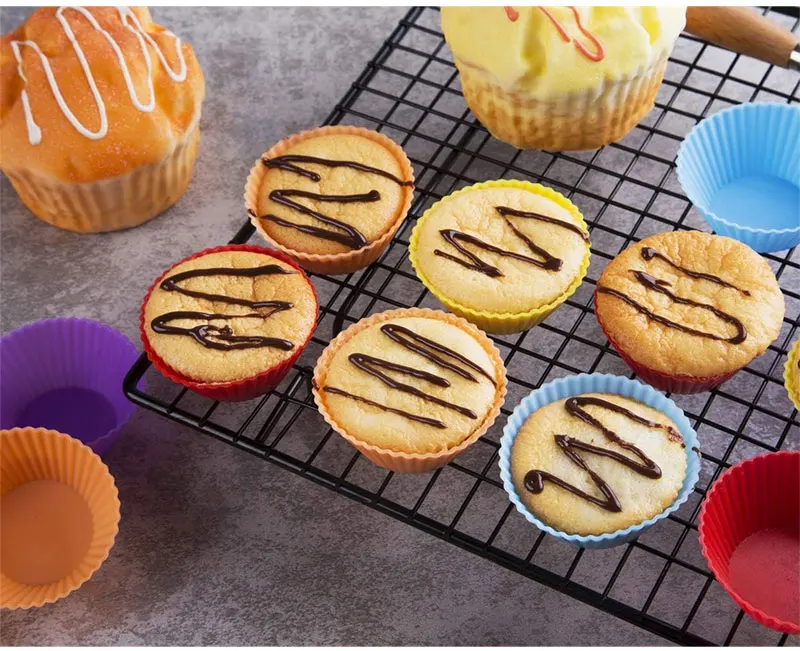 10/20/50Pcs Silicone Cupcake Baking Cups, Reusable Non-Stick Muffin Liners, Heat-Resistant BPA-Free Cupcake Holders Molds, Eco-Friendly Home Kitchen Bakeware for Muffins, Cakes, Brownies, Desserts 8