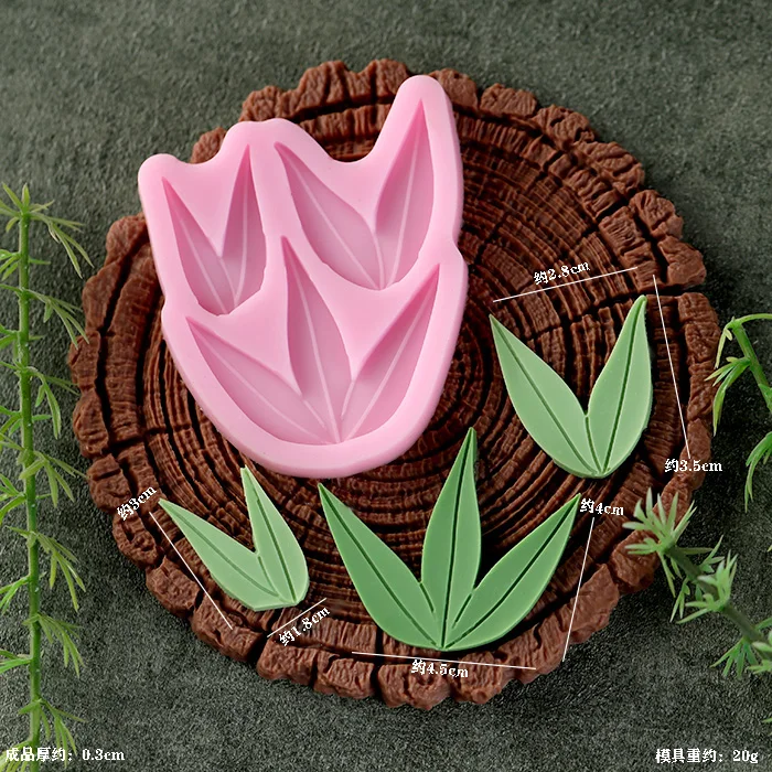 Leaf Stump Silicone Mold – Fondant, Cookie, Cake, Chocolate Mould, DIY Cake Decorating Tool, Non-Stick Silicone Baking Mold for Sugarcraft, Pastry, Cupcakes, Candy, and Creative Dessert Accessories