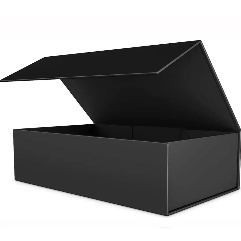 1pc Black Gift Box with Magnetic Lid for Present, Rectangular Collapsible Packaging Box with Closure, Ideal for Groomsman Proposal, Wedding, Birthday, Anniversary Gift, Elegant Gift Wrapping - 图片 14