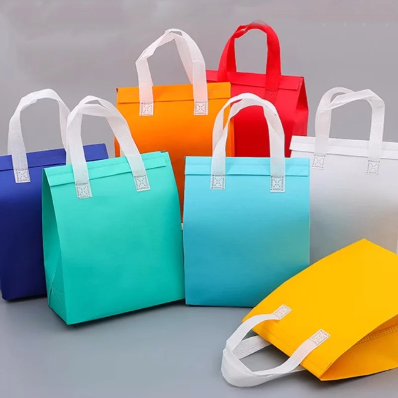 Wholesale 500pcs Custom Logo Reusable Non-Woven Thermal Cooler Bags – Insulated Picnic Tote, Eco-Friendly Food Carrier for Promotion, Takeaway, Office, School, and Outdoor Activities 4