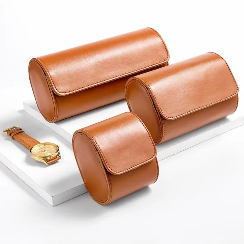 Travel Watch Organizer | PU Leather Watch Box and Pouch Organizer – Classic Travel Storage Case for Men and Women, Protective Watch Holder to Prevent Scratching and Oxidation, Elegant Leather Timepiece Gift and Display - 图片 6