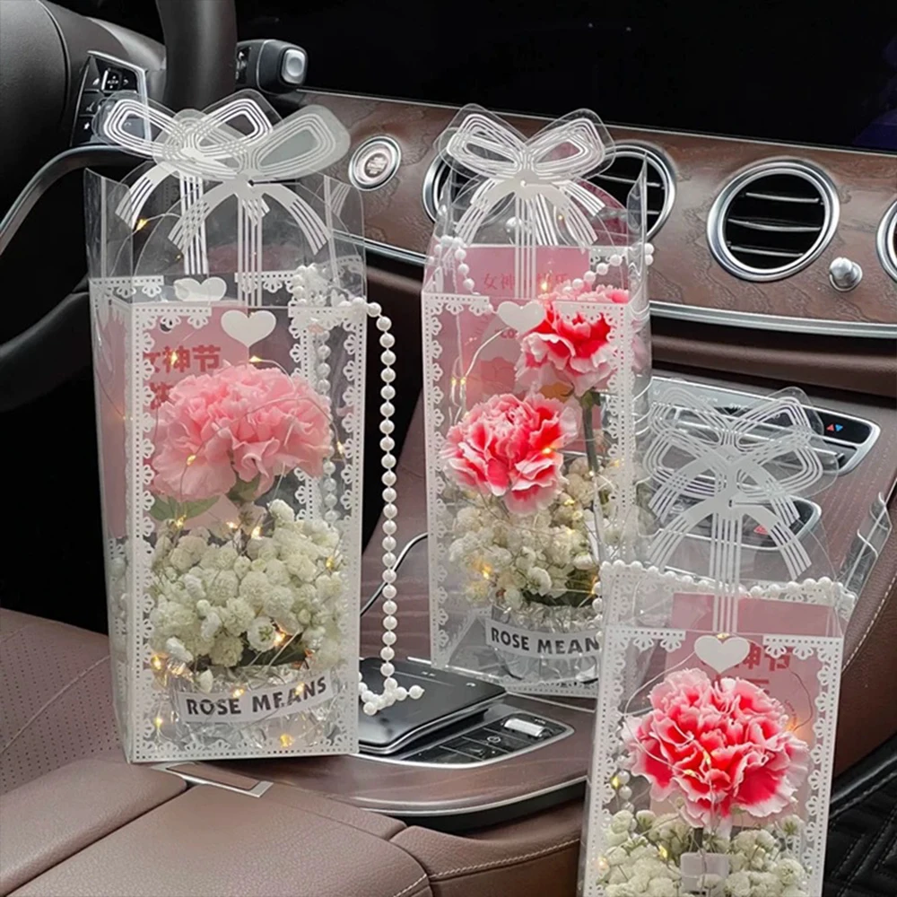 10Pcs Transparent PVC Candy Favor Gift Packaging Boxes, Clear Plastic Wedding Party Birthday Christmas Gift Wrapping Box for Cookies Chocolate Macarons Dessert Packaging Supplies 10