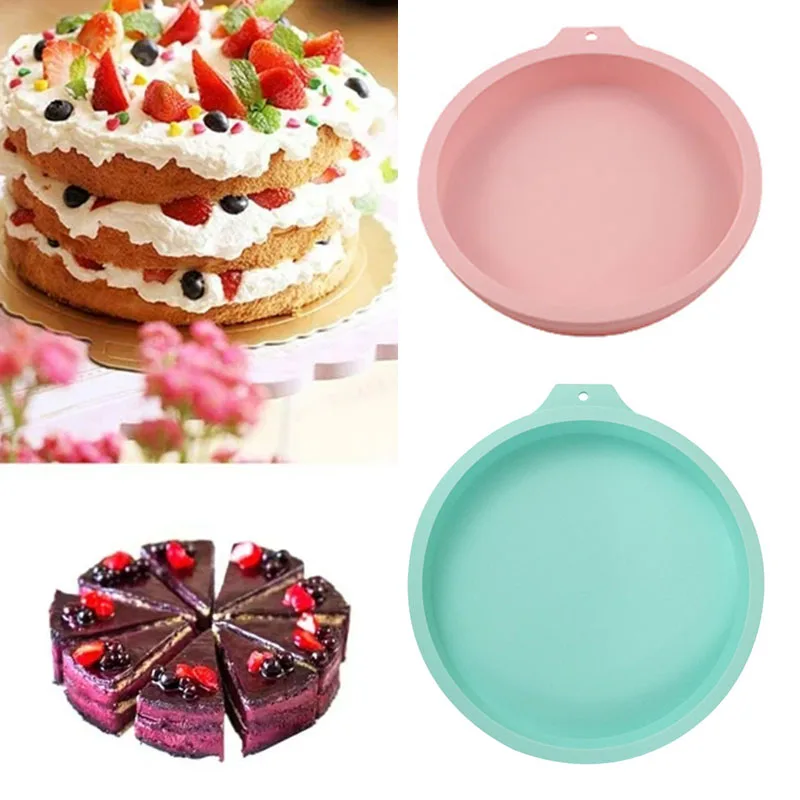 Non-Stick Round Silicone Cake Mold – Heat Resistant, Reusable Bakeware Pan for DIY Desserts, Cakes, Puddings, Pastries, Baking, and Kitchen Accessories