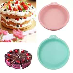 Non-Stick Round Silicone Cake Mold – Heat Resistant, Reusable Bakeware Pan for DIY Desserts, Cakes, Puddings, Pastries, Baking, and Kitchen Accessories