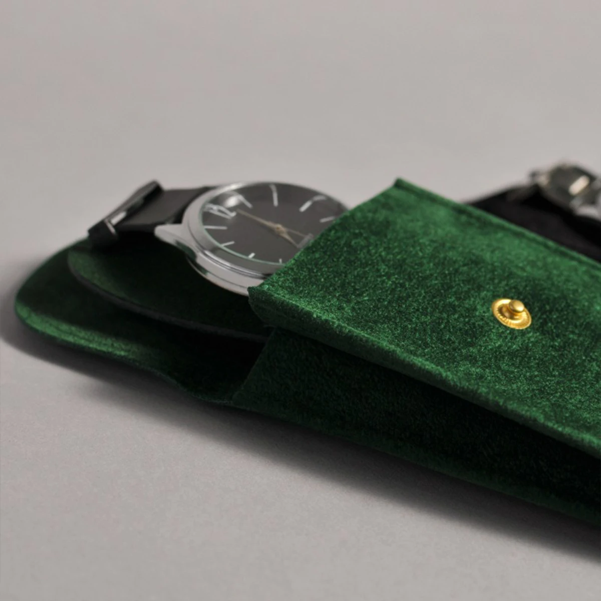 Travel Watch Organizer | Single Luxury Watch Storage Pouch Soft Velvet Travel Case with Protective Cushion for Men Women Portable Elegant Watch Packaging Box Gift Case for Christmas Birthday Anniversary 2