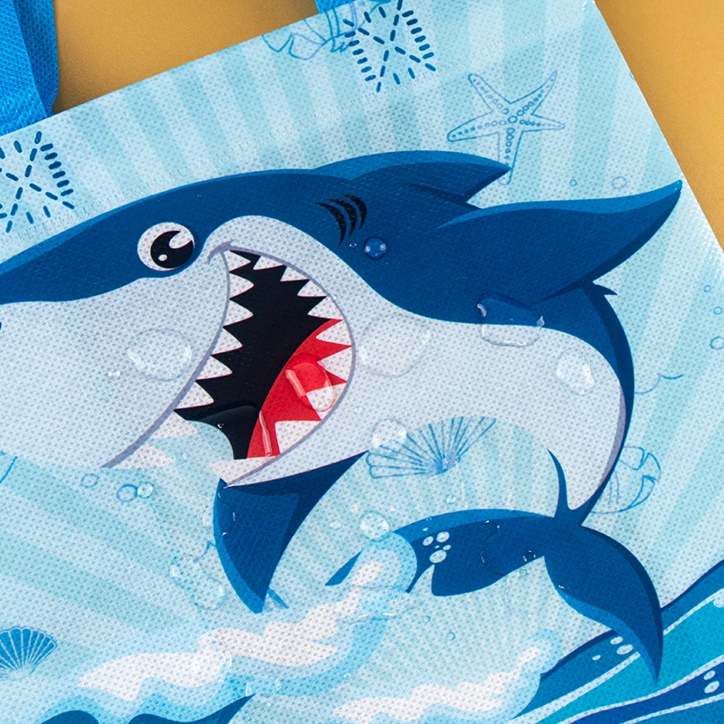12/24Pcs Shark Theme Candy Boxes Favor Cookie Gift Bags with Stickers for Kids Ocean Animal Birthday Party Decorations Baby Shower Supplies DIY Treat Packaging Accessories 10