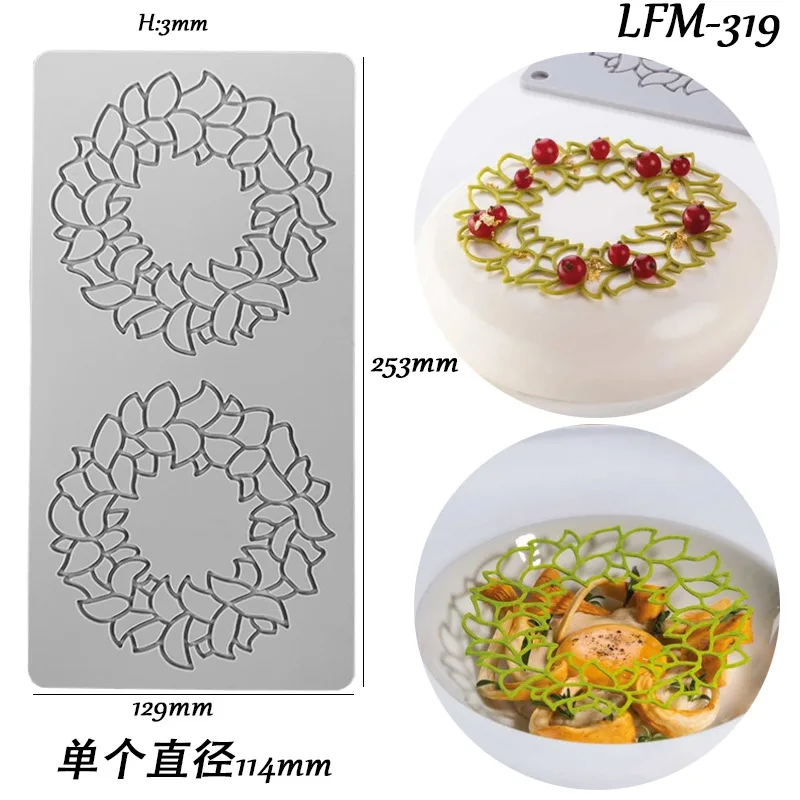 Leaf Flower Wreath Lace Silicone Mold Fondant Cake Sugarcraft Mould Chocolate Candy Dessert Tray Decoration Tools Pastry Baking Supplies Cupcake Topper Resin Soap Wax Melt DIY Craft Accessories - 图片 19