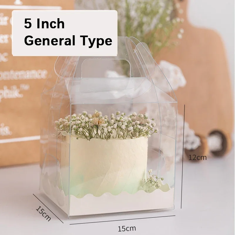 10PCS 3/4/5 Inch Transparent PVC Birthday Cake Packaging Boxes, Gift Boxes for Cake, Pastry, Cupcake Storage, Organizer Case for Home Use, Desserts, Professional Cake Packaging, and Cake Case for Special Occasions - 图片 11