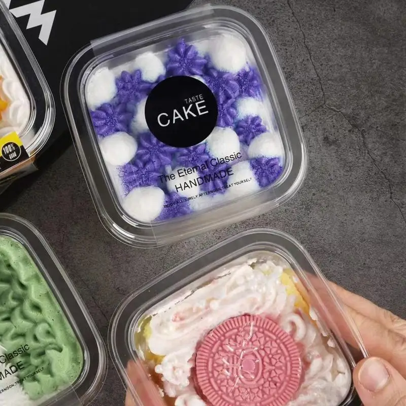 10/50 Pcs Transparent Cupcake Packaging Boxes with Lids, Disposable Dessert Containers, Tiramisu Cake Boxes, Clear Plastic Baking Boxes for Birthday Party, Wedding, Gift Packaging and Catering Use 7