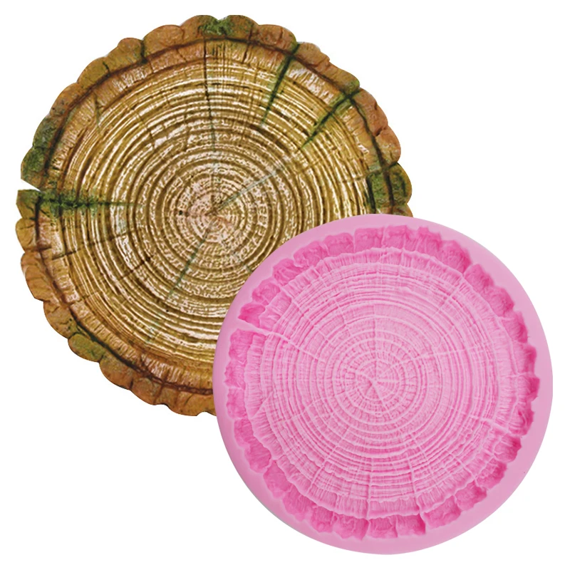 Stump Shape Silicone Fondant Mold – 3D Tree Trunk Chocolate Cake Baking Mold, Non-Stick Fondant Sugarcraft Mold, DIY Pastry Tools for Cupcakes, Cookies, Desserts, and Home Kitchen Decoration - 图片 8