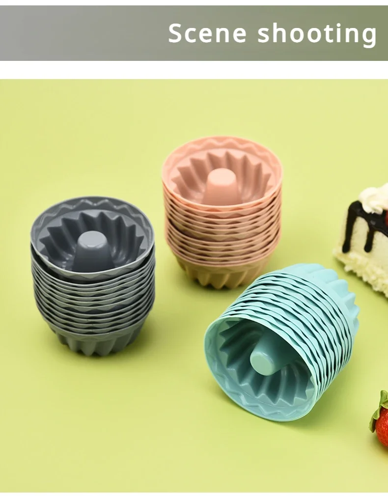 12PCS Silicone Muffin Cup Cake Mold for Making Cupcakes, Puddings, Jellies, and DIY Desserts, Non-Stick Flexible Baking Tool for Home Baking, Parties, Creative Cakes, and Sweet Treats