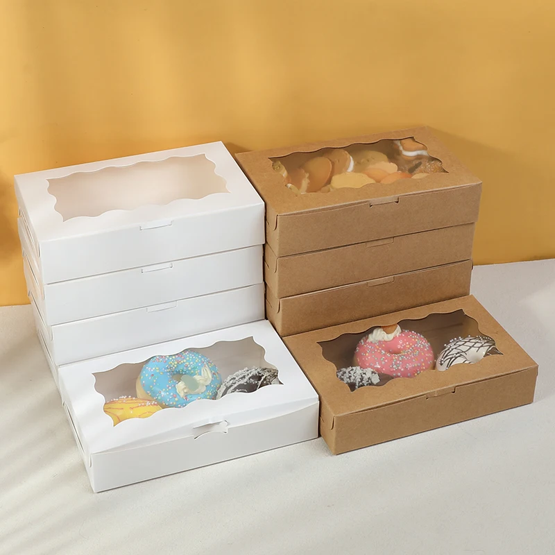 10/20Pcs Cake Dessert Boxes with Clear Window, Paper Bakery Packaging Boxes for Cupcakes Muffins Cookies Candy Pastry, Wedding Birthday Baby Shower Christmas Party Favor Gift Boxes