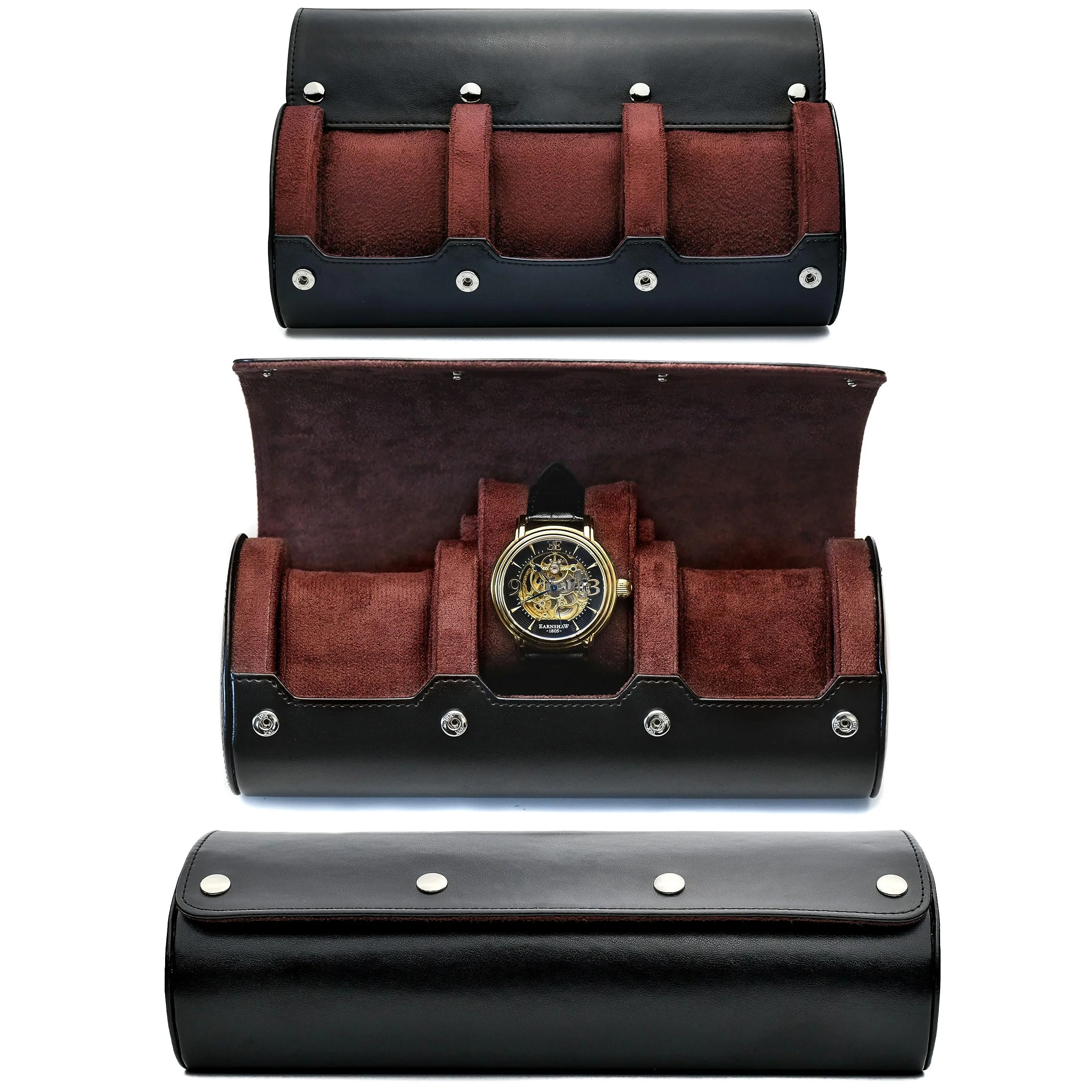 Watch Travel Case Organizer ⌚ – 3/6 Slot PU Leather Watch Roll for Men & Women, Swiss-Inspired Design, Soft Suede Interior, Anti-Scratch & Stable Display Case, Perfect Gift for Watch Lovers - 图片 11