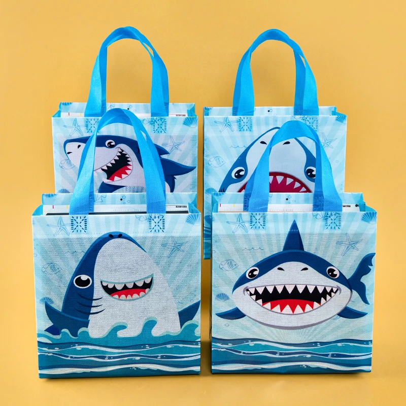 12/24Pcs Shark Theme Candy Boxes Favor Cookie Gift Bags with Stickers for Kids Ocean Animal Birthday Party Decorations Baby Shower Supplies DIY Treat Packaging Accessories - 图片 7