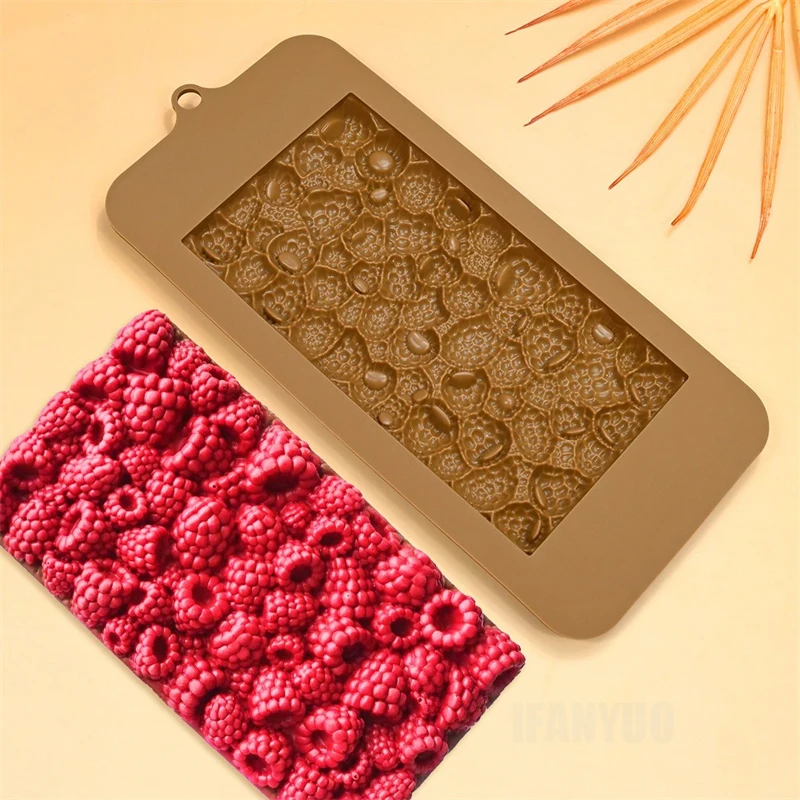 Flower Raspberry Cherry Silicone Mold for Chocolate Chunks Candy Baking Tools Kids DIY Chocolate Fondant Mould Cake Cupcake Pastry Dessert Decoration Baking Supplies Kitchen Craft Tray