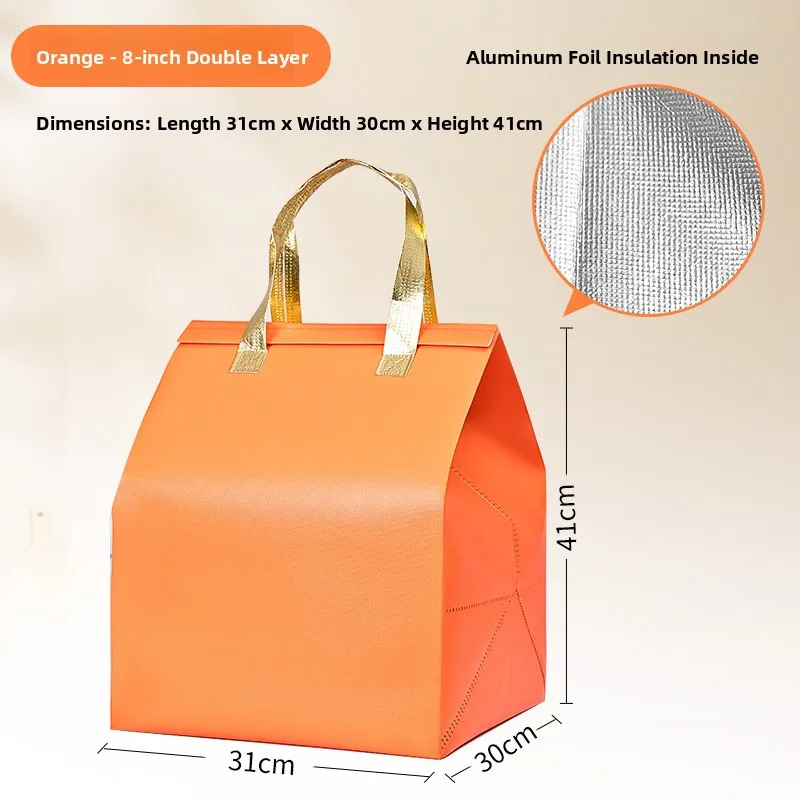 Large Capacity Aluminum Foil Insulated Bag, Disposable Thermal Cake Preservation Pouch, Heat Retention Food Storage Container, Fresh-Keeping Box for Birthday Cakes, Pastries, Catering, Delivery - 图片 27