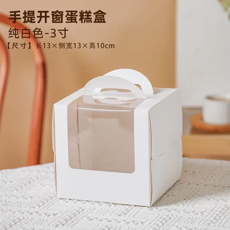 10Set Clear Window Cake Boxes in 4 and 6 Inches, High Kraft Paper and White Bakery Packaging Boxes, Foldable Birthday Cake Containers, Cupcake Muffin Pastry Dessert Storage Boxes for Baking Shops and Home - 图片 15