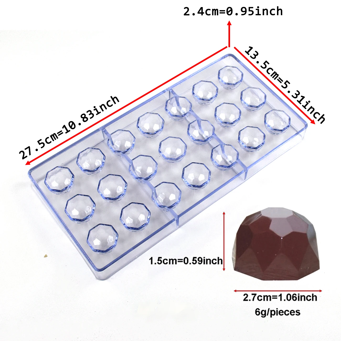 1Pcs Polycarbonate Chocolate Mold with Cylindrical, Strip, and Sphere Shapes for Candy, Confectionery, Pastry, and Baking, Durable Transparent Chocolate Mold Tray for Home Baking, DIY Desserts, and Creative Treats - 图片 7