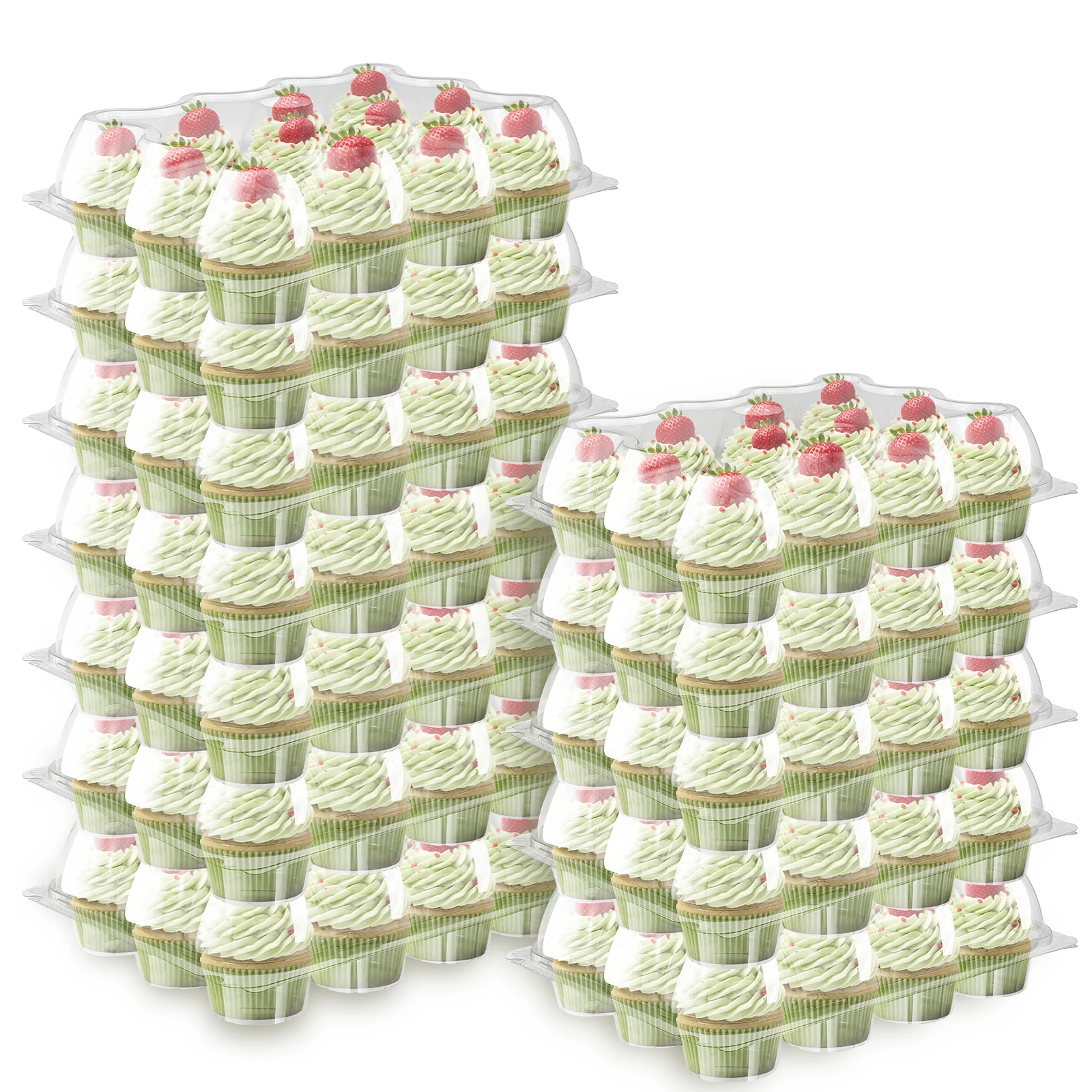 12/24Pcs 12-Hole Clear Plastic Cupcake Containers with Detachable Lids, Stackable Food-Grade Cake Boxes, Transparent Cupcake and Muffin Holders for Party, Wedding, Birthday, Bakery, and Event Supplies - 图片 7