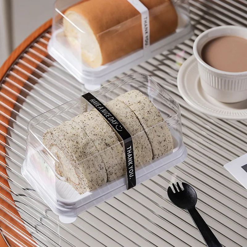 50Pack Transparent Swiss Roll and Dessert Cake Boxes, Clear Plastic Cookie and Muffin Dome Containers, Transparent Packaging Holders for Weddings, Birthday Parties, Baking, DIY Treats, and Event Supplies