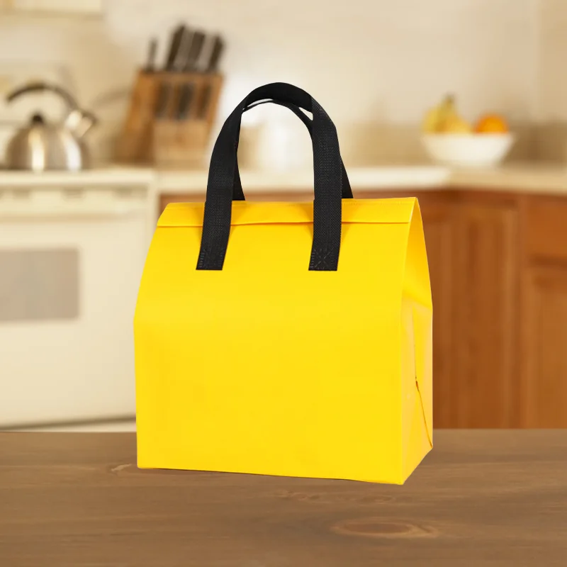 10/25pcs Non-Woven Takeaway Bags, Custom Logo Lunch Bags, Reusable Food Packaging Tote Bags, Insulated Thermal Bags to Keep Food Hot or Cold, Ideal for Takeout, Delivery, and Catering - 图片 14