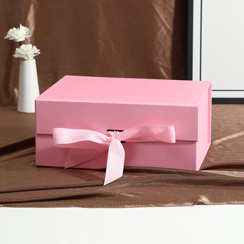 Pink Magnetic Gift Box with Closure Lid, Luxury Bridesmaid Present Box, Elegant Packaging for Weddings, Birthdays, Party Favors, Magnetic Wrapping for Stylish Gift Presentation 7