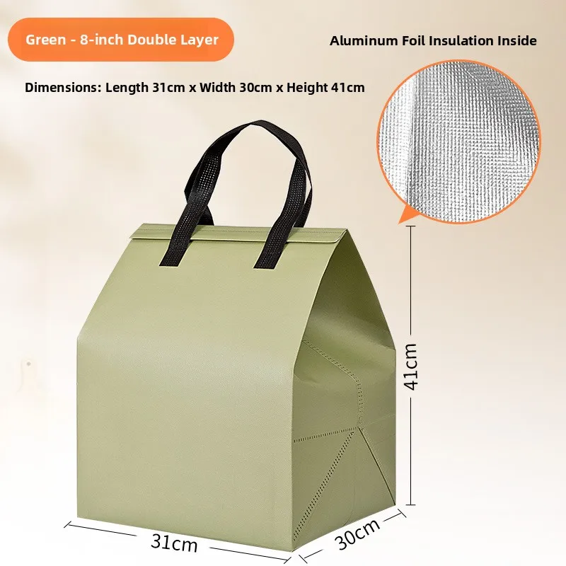 Large Capacity Aluminum Foil Insulated Bag, Disposable Thermal Cake Preservation Pouch, Heat Retention Food Storage Container, Fresh-Keeping Box for Birthday Cakes, Pastries, Catering, Delivery - 图片 20