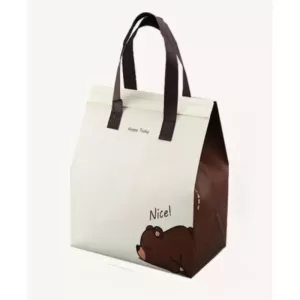 1pc Insulated Aluminum Foil Non-Woven Disposable Food Delivery Bags, Thermal Packaging for Milk Tea, Drinks, Lunch, Catering, Takeout, and Commercial Hot Cold Storage Bags