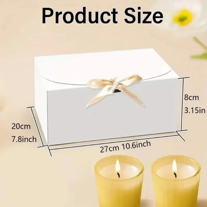 5Pcs Paper Gift Boxes with Lids, Foldable Bridesmaid Proposal Boxes with Ribbon, Elegant Wedding Gift Wrap Packaging Boxes for Presents, Birthday, Anniversary, and Holiday Party Supplies